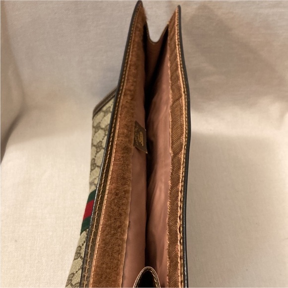 Authentic Vintage GUCCI GG Monogram Web Sherry Line Clutch Large - Picture 8 of 15